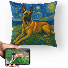 Load image into Gallery viewer, Personalized Starry Night Artwork Custom Belgian Malinois Pillowcase-Home Decor-Belgian Malinois,Dog Dad Gifts,Dog Memorial Gifts,Dog Mom Gifts,Home Decor,Personalize Artwork,Pillows-1