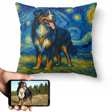 Load image into Gallery viewer, Personalized Starry Night Artwork Custom Bernese Mountain Dog Pillowcase-Home Decor-Bernese Mountain Dog,Dog Dad Gifts,Dog Memorial Gifts,Dog Mom Gifts,Home Decor,Personalize Artwork,Pillows-1