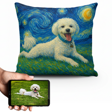 Load image into Gallery viewer, Personalized Starry Night Artwork Custom Bichon Frise Pillowcase-Home Decor-Bichon Frise,Dog Dad Gifts,Dog Memorial Gifts,Dog Mom Gifts,Home Decor,Personalize Artwork,Pillows-1