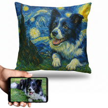 Load image into Gallery viewer, Personalized Starry Night Artwork Custom Border Collie Pillowcase-Home Decor-Border Collie,Dog Dad Gifts,Dog Memorial Gifts,Dog Mom Gifts,Home Decor,Personalize Artwork,Pillows-1