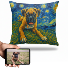 Load image into Gallery viewer, Personalized Starry Night Artwork Custom Boxer Pillowcase-Home Decor-Boxer,Dog Dad Gifts,Dog Memorial Gifts,Dog Mom Gifts,Home Decor,Personalize Artwork,Pillows-1