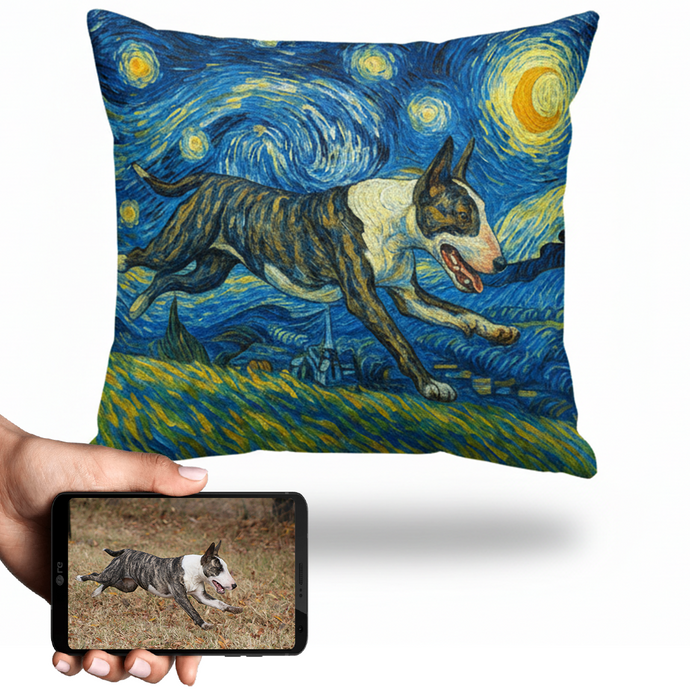 Personalized Starry Night Artwork Custom Bull Terrier Pillowcase-Home Decor-Bull Terrier,Dog Dad Gifts,Dog Memorial Gifts,Dog Mom Gifts,Home Decor,Personalize Artwork,Pillows-1