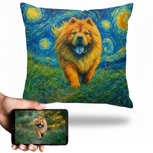 Load image into Gallery viewer, Personalized Starry Night Artwork Custom Chow Chow Pillowcase-Home Decor-Chow Chow,Dog Dad Gifts,Dog Memorial Gifts,Dog Mom Gifts,Home Decor,Personalize Artwork,Pillows-1