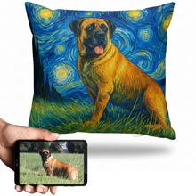 Load image into Gallery viewer, Personalized Starry Night Artwork Custom English Mastiff Pillowcase-Home Decor-Dog Dad Gifts,Dog Memorial Gifts,Dog Mom Gifts,English Mastiff,Home Decor,Personalize Artwork,Pillows-1