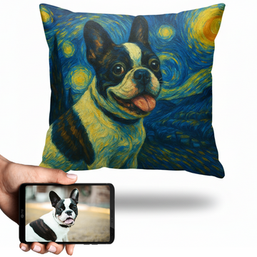 Personalized Starry Night Artwork Custom French Bulldog Pillowcase 360x