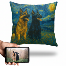 Load image into Gallery viewer, Personalized Starry Night Artwork Custom German Shepherd Pillowcase-Home Decor-Dog Dad Gifts,Dog Memorial Gifts,Dog Mom Gifts,German Shepherd,Home Decor,Personalize Artwork,Pillows-1