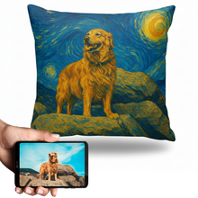 Load image into Gallery viewer, Personalized Starry Night Artwork Custom Golden Retriever Pillowcase-Home Decor-Dog Dad Gifts,Dog Memorial Gifts,Dog Mom Gifts,Golden Retriever,Home Decor,Personalize Artwork,Pillows-1