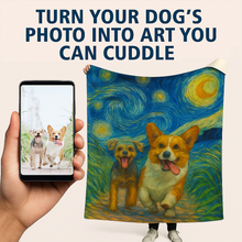 Load image into Gallery viewer, Personalized Starry Night Artwork Custom Great Dane Blanket-Blanket-Blankets,Dog Dad Gifts,Dog Memorial Gifts,Dog Mom Gifts,Great Dane,Home Decor,Personalize Artwork-4
