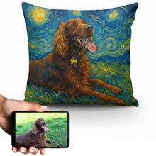 Load image into Gallery viewer, Personalized Starry Night Artwork Custom Irish Setter Pillowcase-Home Decor-Dog Dad Gifts,Dog Memorial Gifts,Dog Mom Gifts,Home Decor,Irish Setter,Personalize Artwork,Pillows-1