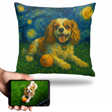 Load image into Gallery viewer, Personalized Starry Night Artwork Custom King Charles Spaniel Pillowcase-Home Decor-Cavalier King Charles Spaniel,Dog Dad Gifts,Dog Memorial Gifts,Dog Mom Gifts,Home Decor,Personalize Artwork,Pillows-1