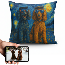 Load image into Gallery viewer, Personalized Starry Night Artwork Custom Poodle Pillowcase-Home Decor-Dog Dad Gifts,Dog Memorial Gifts,Dog Mom Gifts,Home Decor,Personalize Artwork,Pillows,Poodle-1