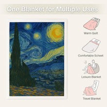 Load image into Gallery viewer, Personalized Starry Night Artwork Custom Pug Blanket-Blanket-Blankets,Dog Dad Gifts,Dog Memorial Gifts,Dog Mom Gifts,Home Decor,Personalize Artwork,Pug-7