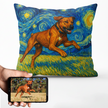 Load image into Gallery viewer, Personalized Starry Night Artwork Custom Ridgeback Pillowcase-Home Decor-Dog Dad Gifts,Dog Memorial Gifts,Dog Mom Gifts,Home Decor,Personalize Artwork,Pillows,Rhodesian Ridgeback-1