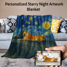 Load image into Gallery viewer, Personalized Starry Night Artwork Custom Shiba Inu Blanket-Blanket-Blankets,Dog Dad Gifts,Dog Memorial Gifts,Dog Mom Gifts,Home Decor,Personalize Artwork,Shiba Inu-11