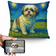 Load image into Gallery viewer, Personalized Starry Night Artwork Custom Shih Tzu Pillowcase-Home Decor-Dog Dad Gifts,Dog Memorial Gifts,Dog Mom Gifts,Home Decor,Personalize Artwork,Pillows,Shih Tzu-1