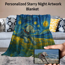 Load image into Gallery viewer, Personalized Starry Night Artwork Custom Weimaraner Blanket-Blanket-Blankets,Dog Dad Gifts,Dog Memorial Gifts,Dog Mom Gifts,Home Decor,Personalize Artwork,Weimaraner-11