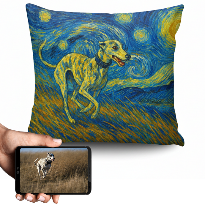 Personalized Starry Night Artwork Custom Whippet Pillowcase-Home Decor-Dog Dad Gifts,Dog Memorial Gifts,Dog Mom Gifts,Home Decor,Personalize Artwork,Pillows,Whippet-1