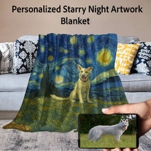Load image into Gallery viewer, Personalized Starry Night Artwork Custom White Swiss Shepherd Blanket-Blanket-Blankets,Dog Dad Gifts,Dog Memorial Gifts,Dog Mom Gifts,Home Decor,Personalize Artwork,White Swiss Shepherd-1