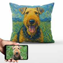 Load image into Gallery viewer, Personalized Starry Night Artwork Custom Wire Fox Terrier Pillowcase-Home Decor-Dog Dad Gifts,Dog Memorial Gifts,Dog Mom Gifts,Home Decor,Personalize Artwork,Pillows,Wire Fox Terrier-1
