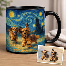 Load image into Gallery viewer, Personalized Starry Night Artwork Dachshund Coffee Mug-Mug-Dachshund,Dog Dad Gifts,Dog Memorial Gifts,Dog Mom Gifts,Mugs,Personalize Artwork-10