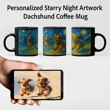 Personalized Starry Night Artwork Dachshund Coffee Mug 360x