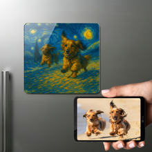 Load image into Gallery viewer, Personalized Starry Night Artwork — Dachshund Fridge Magnet-Home Decor-Dachshund,Dog Dad Gifts,Dog Memorial Gifts,Dog Mom Gifts,Home Decor,Personalize Artwork-1