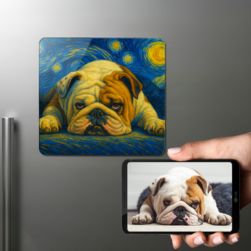 Personalized Starry Night Artwork English Bulldog Fridge Magnet 360x