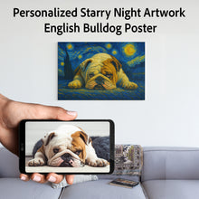Load image into Gallery viewer, Personalized Starry Night Artwork English Bulldog Pre-framed Canvas Poster-Personalized Dog Gifts-Dog Art,Dog Dad Gifts,Dog Memorial Gifts,Dog Mom Gifts,English Bulldog,Home Decor,Personalize Artwork-1