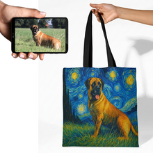 Load image into Gallery viewer, Personalized Starry Night Artwork English Mastiff Canvas Tote Bags-Accessories-Accessories,Bags,Dog Mom Gifts,English Mastiff,Personalize Artwork-1