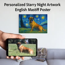 Load image into Gallery viewer, Personalized Starry Night Artwork English Mastiff Pre-framed Canvas Poster-Home Decor-Dog Art,Dog Dad Gifts,Dog Memorial Gifts,Dog Mom Gifts,English Mastiff,Home Decor,Personalize Artwork-1