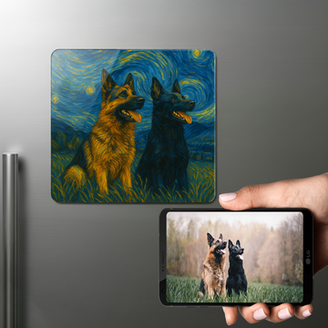 Personalized Starry Night Artwork German Shepherd Fridge Magnet 360x