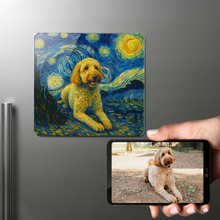Load image into Gallery viewer, Personalized Starry Night Artwork — Goldendoodle Fridge Magnet-Home Decor-Dog Dad Gifts,Dog Memorial Gifts,Dog Mom Gifts,Goldendoodle,Home Decor,Personalize Artwork-1