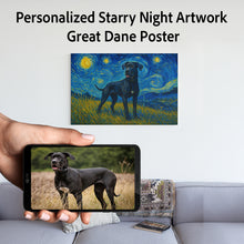 Load image into Gallery viewer, Personalized Starry Night Artwork Great Dane Pre-framed Canvas Poster-Home Decor-Dog Art,Dog Dad Gifts,Dog Memorial Gifts,Dog Mom Gifts,Great Dane,Home Decor,Personalize Artwork-Square - 8&quot; x 8&quot;-7