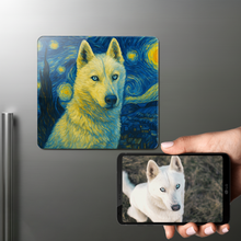 Load image into Gallery viewer, Personalized Starry Night Artwork — Husky Fridge Magnet-Home Decor-Dog Dad Gifts,Dog Memorial Gifts,Dog Mom Gifts,Home Decor,Personalize Artwork,Siberian Husky-1