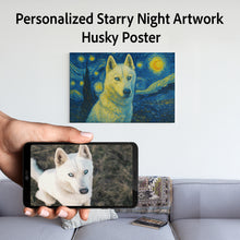 Load image into Gallery viewer, Personalized Starry Night Artwork Husky Pre-framed Canvas Poster-Home Decor-Dog Art,Dog Dad Gifts,Dog Memorial Gifts,Dog Mom Gifts,Home Decor,Personalize Artwork,Siberian Husky-Square - 8" x 8"-1