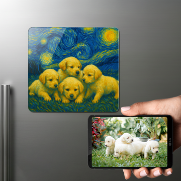 Personalized Starry Night Artwork Labrador Fridge Magnet 360x