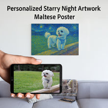 Load image into Gallery viewer, Personalized Starry Night Artwork Maltese Pre-framed Canvas Poster-Home Decor-Dog Art,Dog Dad Gifts,Dog Memorial Gifts,Dog Mom Gifts,Home Decor,Maltese,Personalize Artwork-1