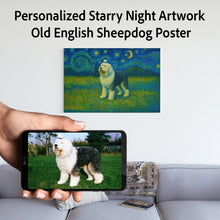 Load image into Gallery viewer, Personalized Starry Night Artwork Old English Sheepdog Pre-framed Canvas Poster-Home Decor-Dog Art,Dog Dad Gifts,Dog Memorial Gifts,Dog Mom Gifts,Home Decor,Old English Sheepdog,Personalize Artwork-8