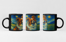 Load image into Gallery viewer, Personalized Starry Night Artwork Papillon Coffee Mug-Mug-Dog Dad Gifts,Dog Memorial Gifts,Dog Mom Gifts,Mugs,Papillon,Personalize Artwork-2