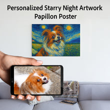 Load image into Gallery viewer, Personalized Starry Night Artwork Papillon Pre-framed Canvas Poster-Home Decor-Dog Art,Dog Dad Gifts,Dog Memorial Gifts,Dog Mom Gifts,Home Decor,Papillon,Personalize Artwork-1