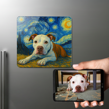 Load image into Gallery viewer, Personalized Starry Night Artwork — Pit Bull Fridge Magnet-Home Decor-Dog Dad Gifts,Dog Memorial Gifts,Dog Mom Gifts,Home Decor,Personalize Artwork,Pit Bull-1