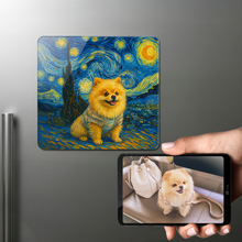 Load image into Gallery viewer, Personalized Starry Night Artwork — Pomeranian Fridge Magnet-Home Decor-Dog Dad Gifts,Dog Memorial Gifts,Dog Mom Gifts,Home Decor,Personalize Artwork,Pomeranian-1
