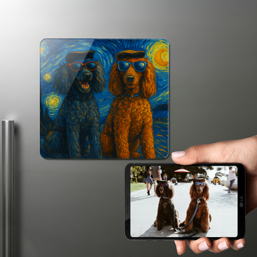 Personalized Starry Night Artwork Poodle Fridge Magnet 360x