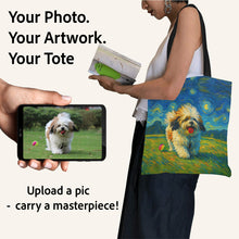 Load image into Gallery viewer, Personalized Starry Night Artwork Custom Dog Canvas Tote Bags-Personalized Dog Gifts-Accessories,Bags,Dog Mom Gifts,Personalize Artwork-2