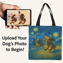 Load image into Gallery viewer, Personalized Starry Night Artwork Custom Dog Canvas Tote Bags-Personalized Dog Gifts-Accessories,Bags,Dog Mom Gifts,Personalize Artwork-5