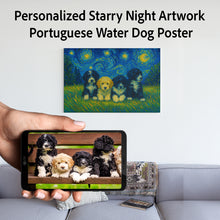 Load image into Gallery viewer, Personalized Starry Night Artwork Portuguese Water Dog Pre-framed Canvas Poster-Home Decor-Dog Art,Dog Dad Gifts,Dog Memorial Gifts,Dog Mom Gifts,Home Decor,Personalize Artwork,Portuguese Water Dog-1