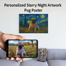 Load image into Gallery viewer, Personalized Starry Night Artwork Pug Pre-framed Canvas Poster-Personalized Dog Gifts-Dog Art,Dog Dad Gifts,Dog Memorial Gifts,Dog Mom Gifts,Home Decor,Personalize Artwork,Pug,Pug - Black-1