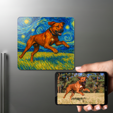 Load image into Gallery viewer, Personalized Starry Night Artwork — Rhodesian Ridgeback Fridge Magnet-Home Decor-Dog Dad Gifts,Dog Memorial Gifts,Dog Mom Gifts,Home Decor,Personalize Artwork,Rhodesian Ridgeback-1