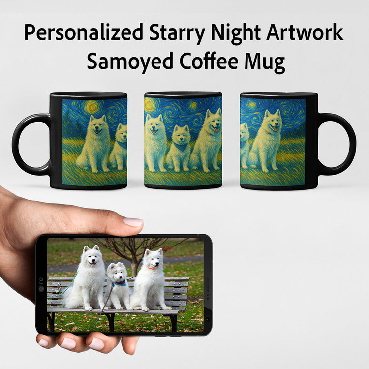 Personalized Starry Night Artwork Samoyed Coffee Mug 750x