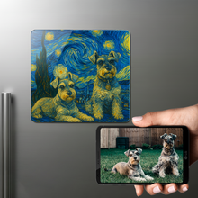 Load image into Gallery viewer, Personalized Starry Night Artwork — Schnauzer Fridge Magnet-Home Decor-Dog Dad Gifts,Dog Memorial Gifts,Dog Mom Gifts,Home Decor,Personalize Artwork,Schnauzer-1